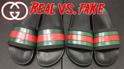 fake gucci slides vs real|gucci knockoff slides for men.